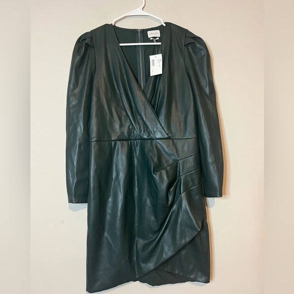 Saylor Talullah Mini Dress Faux Leather Forest Green size L - Picture 4 of 11